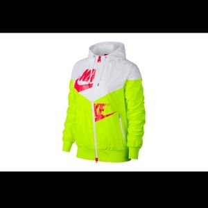 Nike Windrunner Neon Jacket White/Volt/Hot Punch NWOT